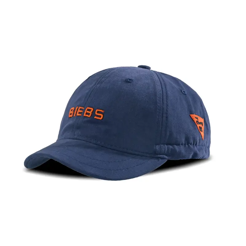 Women's Beige Baseball Cap with Blue Logo
