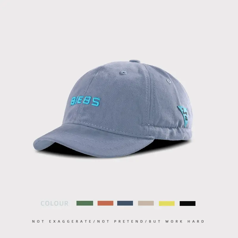 Women's Beige Baseball Cap with Blue Logo