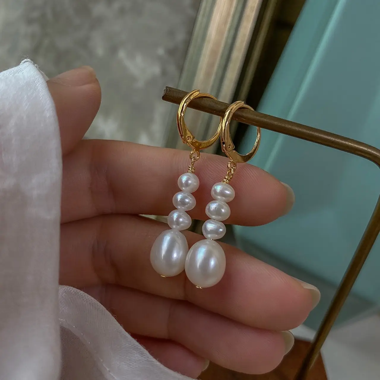 Natural Pearl Earrings for Women Summer Long Style — feature 5