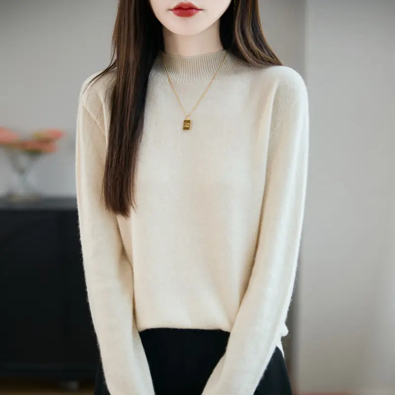 2025 Winter Women's Blue Knitted Turtleneck Sweater — feature 16