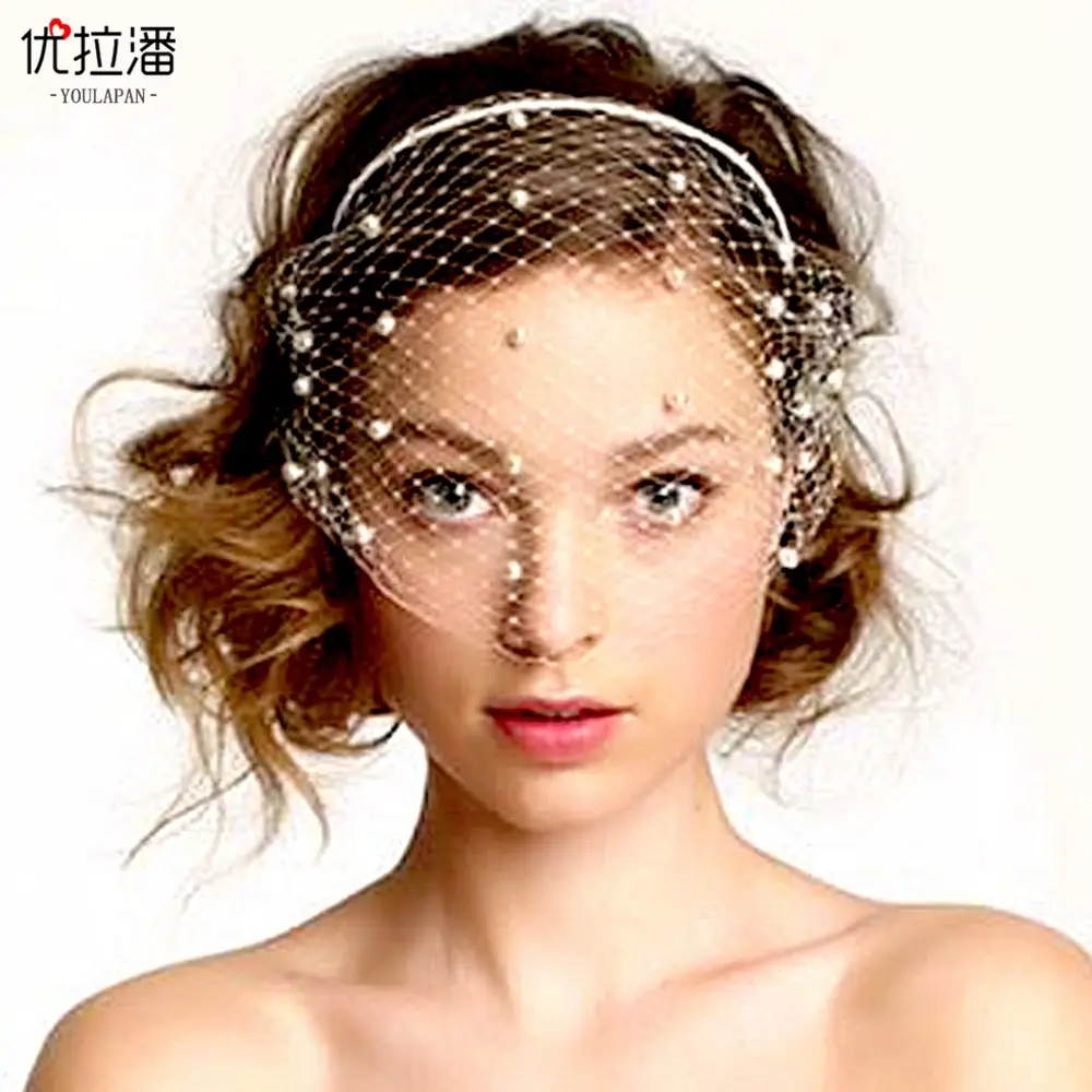 European American Pearl Veil Beaded Headband for Bridal Party - Image 5
