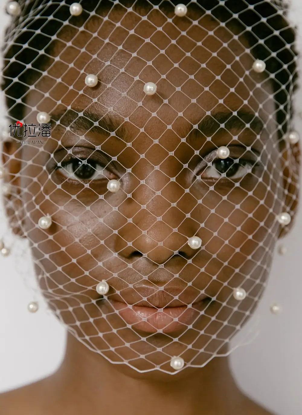 European American Pearl Veil Beaded Headband for Bridal Party — feature 15