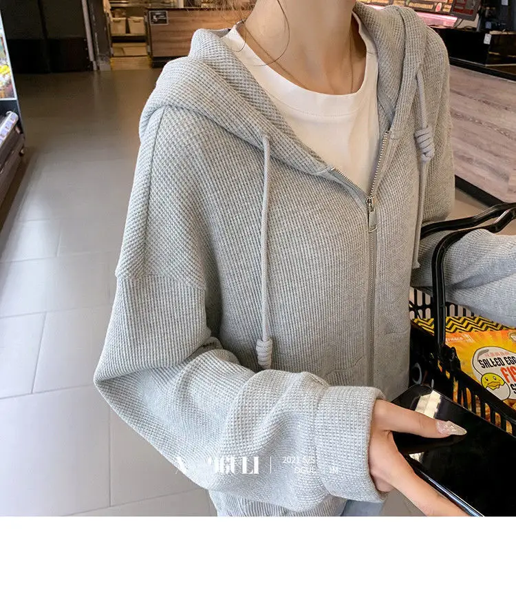 Women Pink Zipper Hooded Cardigan Jacket 2025 — feature 14