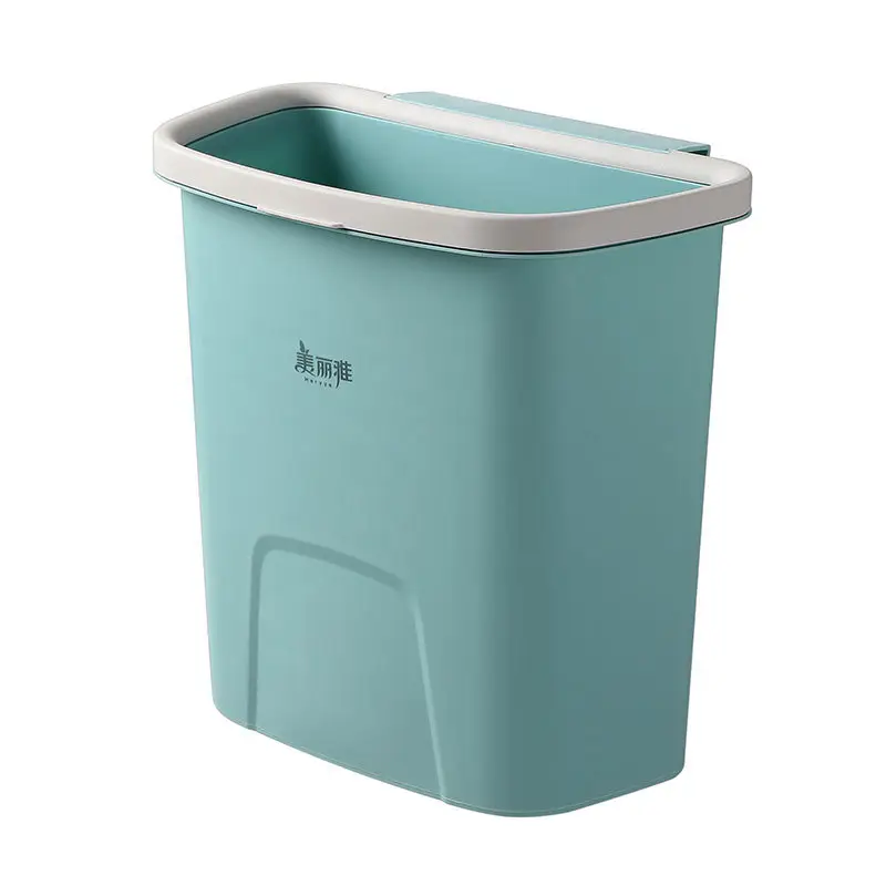 Meiya Wall-Mounted Plastic Trash Can Blue - Image 5
