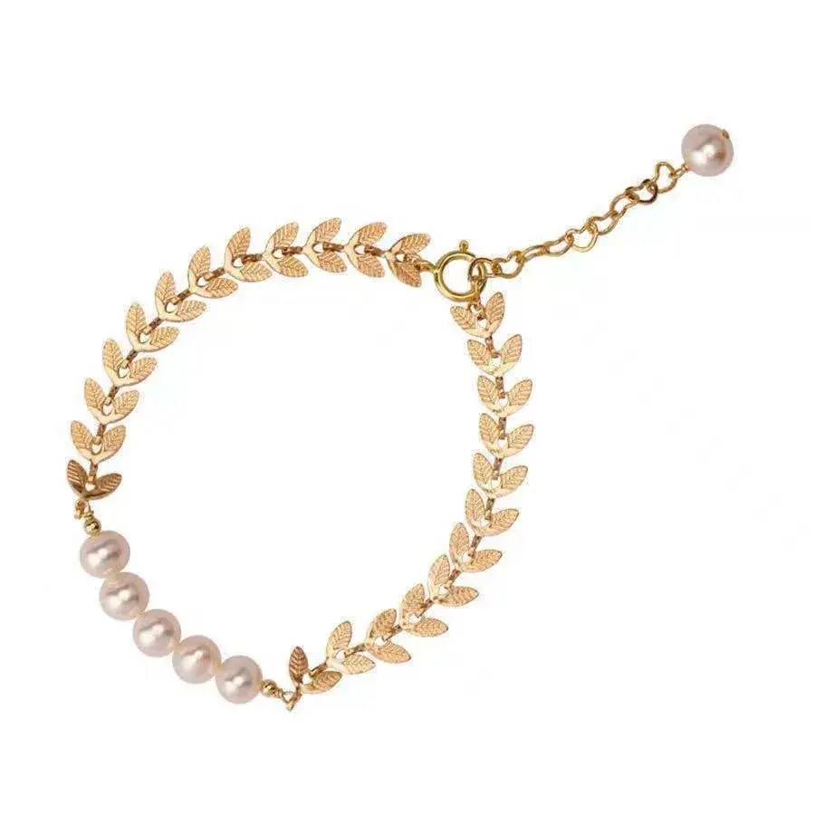 Pearl Leaf Design Bracelet for Women - Image 6