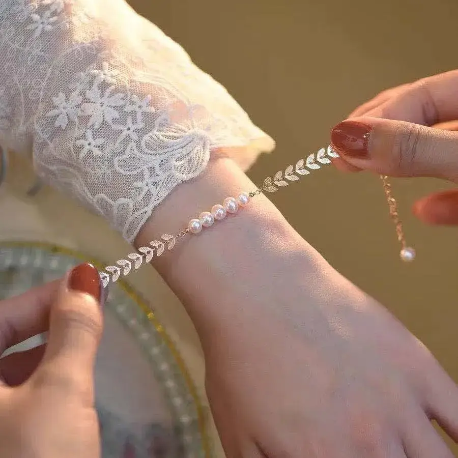 Pearl Leaf Design Bracelet for Women — feature 10