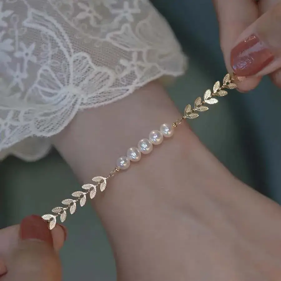 Pearl Leaf Design Bracelet for Women — feature 11