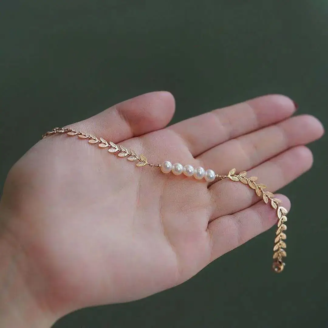 Pearl Leaf Design Bracelet for Women — feature 12
