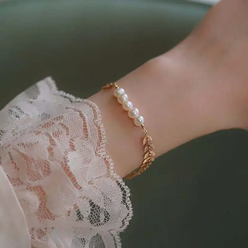 Pearl Leaf Design Bracelet for Women — feature 5