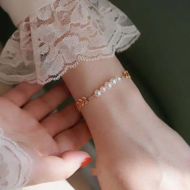 Pearl Leaf Design Bracelet for Women — feature 8