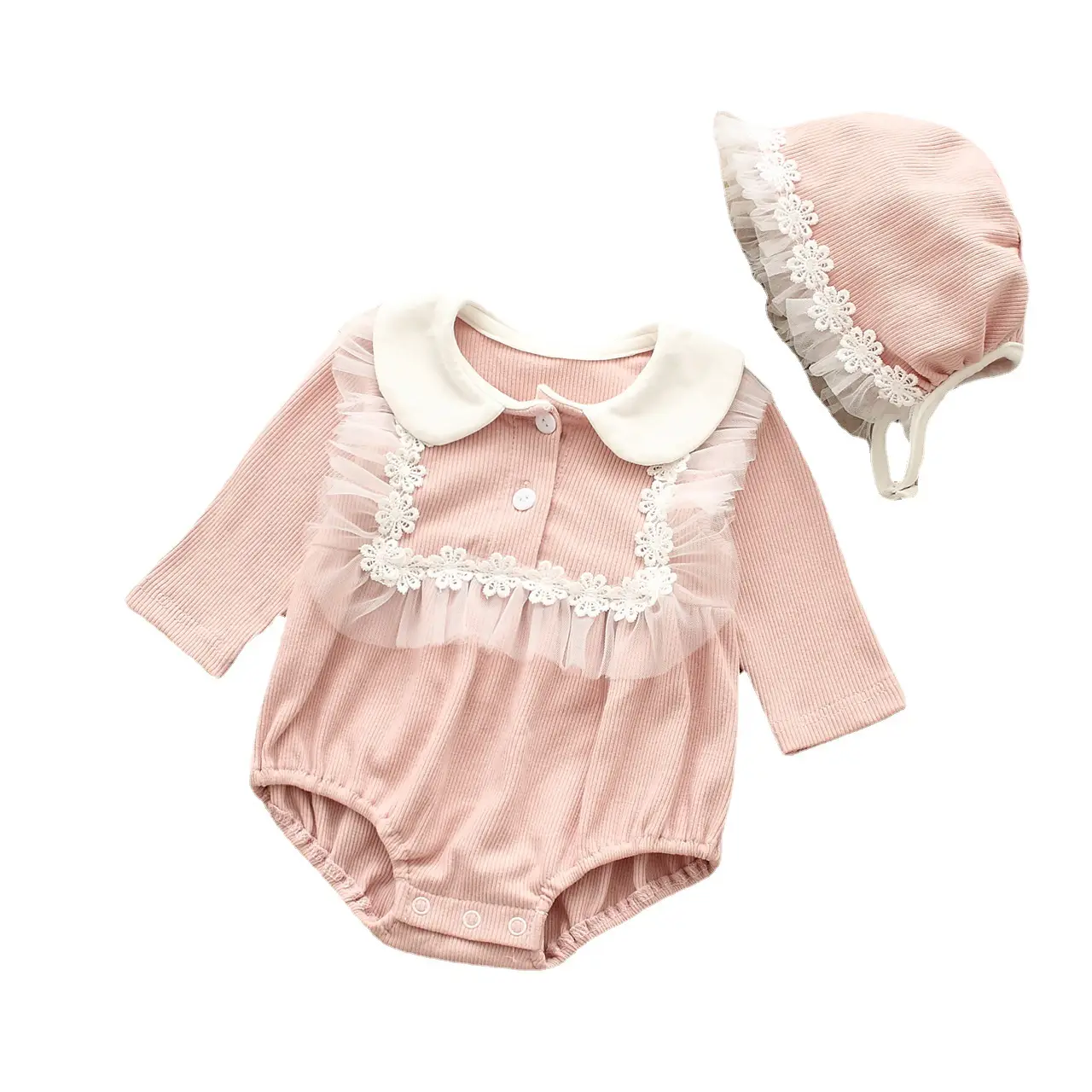 Yellow Cotton Baby Suit with Hat Set for Baby - Image 10