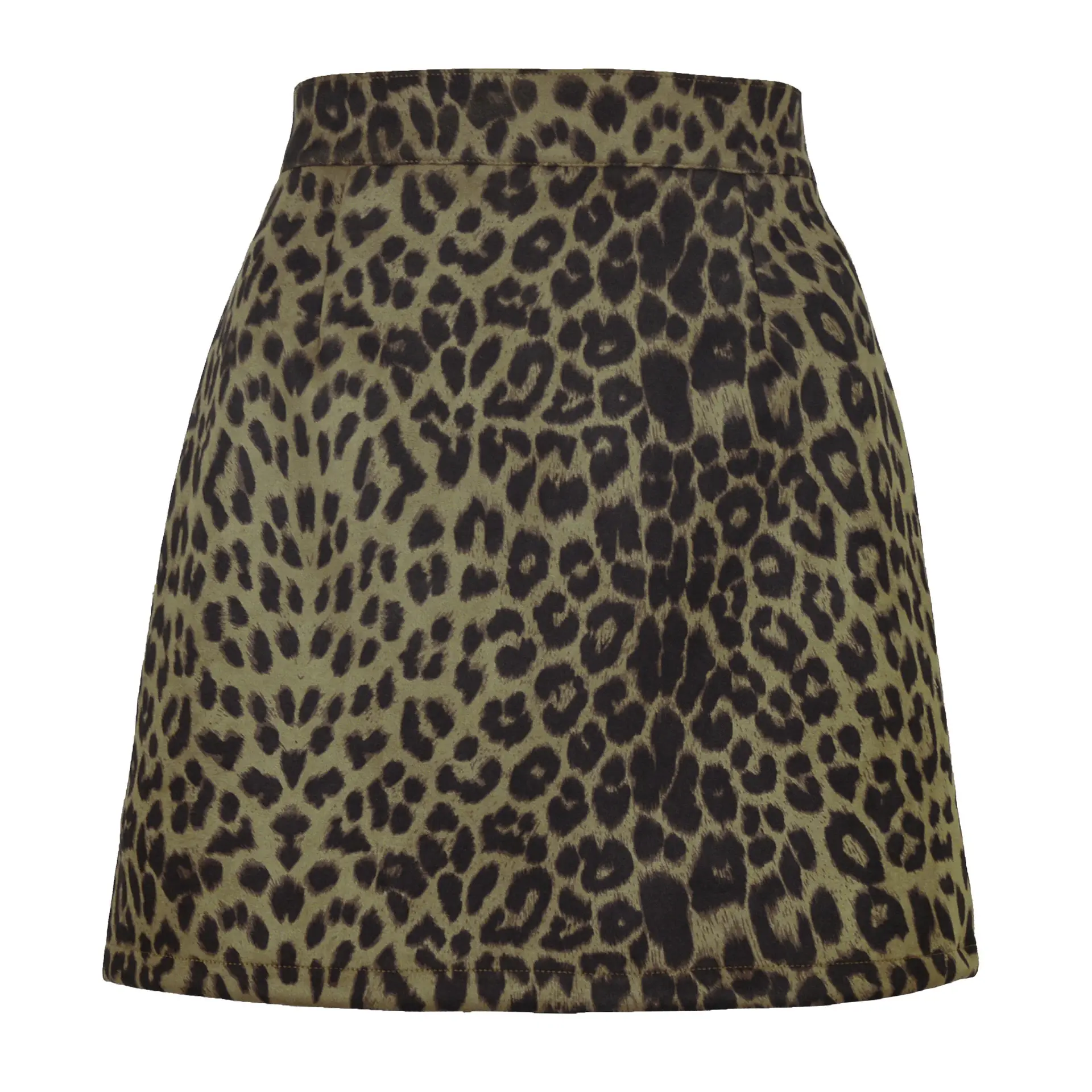 Women Suede Hip-Covering Short Skirt Navy High Waist Zipper - Image 8