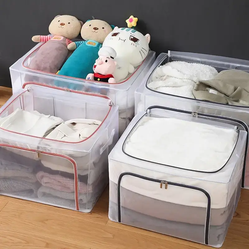 White Dustproof Foldable Wardrobe Storage Box - Image 5