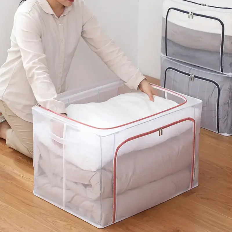 White Dustproof Foldable Wardrobe Storage Box - Image 6