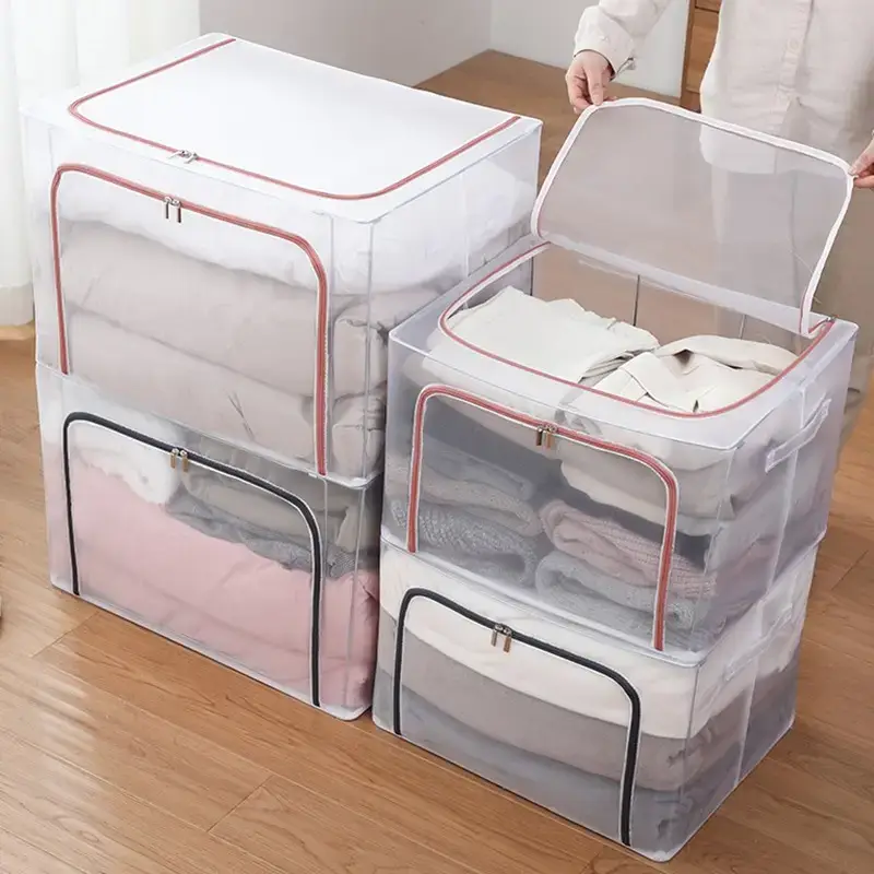White Dustproof Foldable Wardrobe Storage Box - Image 7