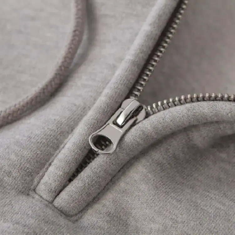 Women Grey Hoodie 9317 Zipper Spring Autumn - Image 6