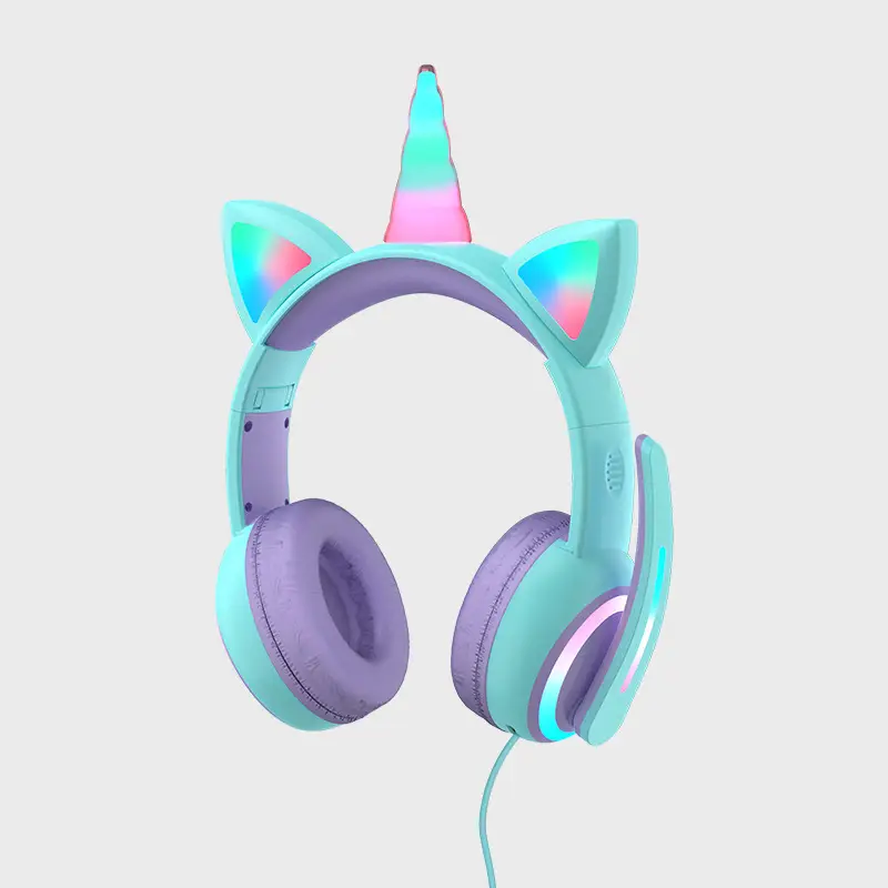 Cat Ear Unicorn Bluetooth Headset with Luminous Design - Image 2