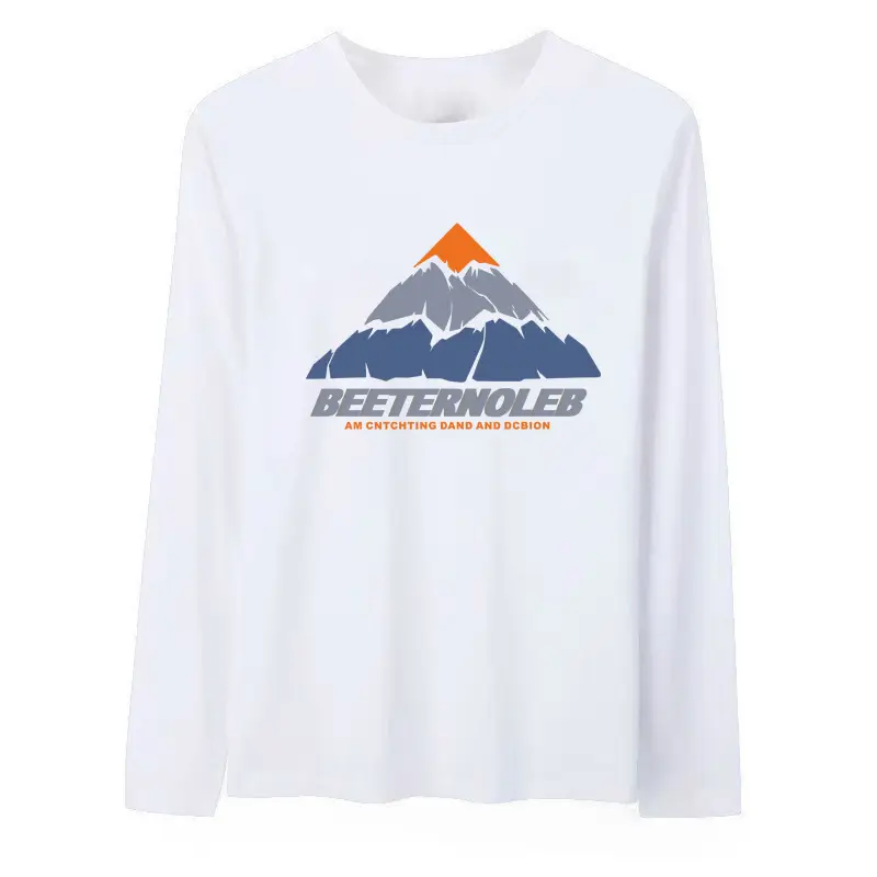 2021 Men Long Sleeve Printed T-Shirt Black - Image 2