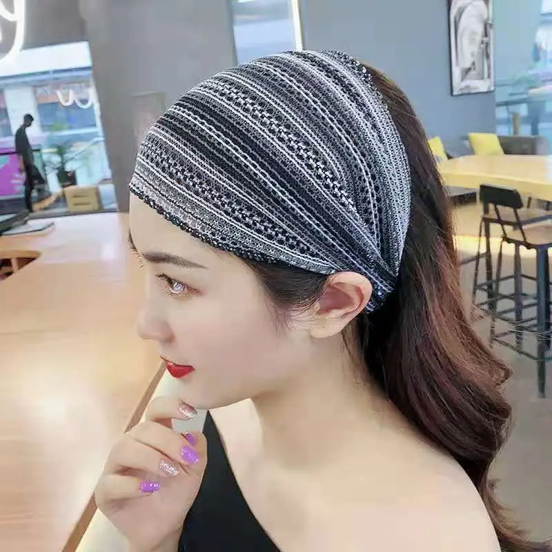 Korean Wide-Brimmed Colorful Striped Hairband for Women