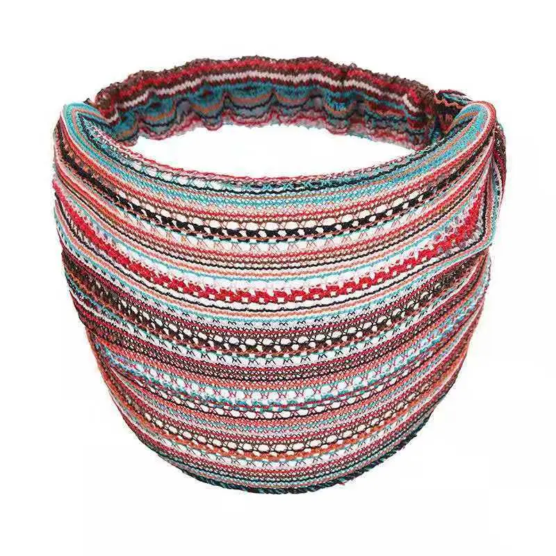 Korean Wide-Brimmed Colorful Striped Hairband for Women