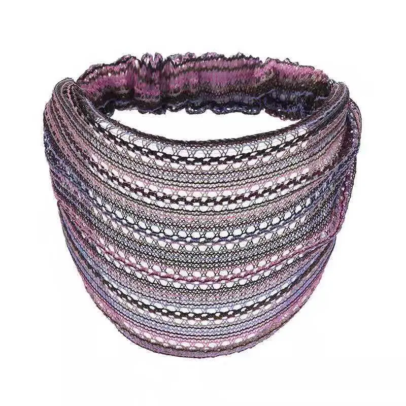 Korean Wide-Brimmed Colorful Striped Hairband for Women