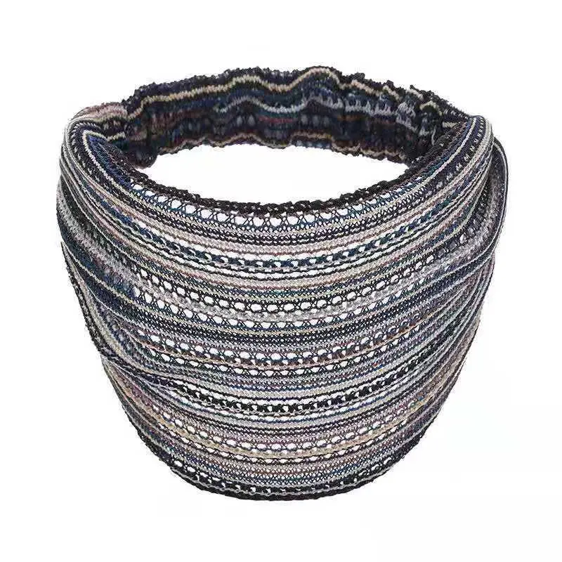 Korean Wide-Brimmed Colorful Striped Hairband for Women