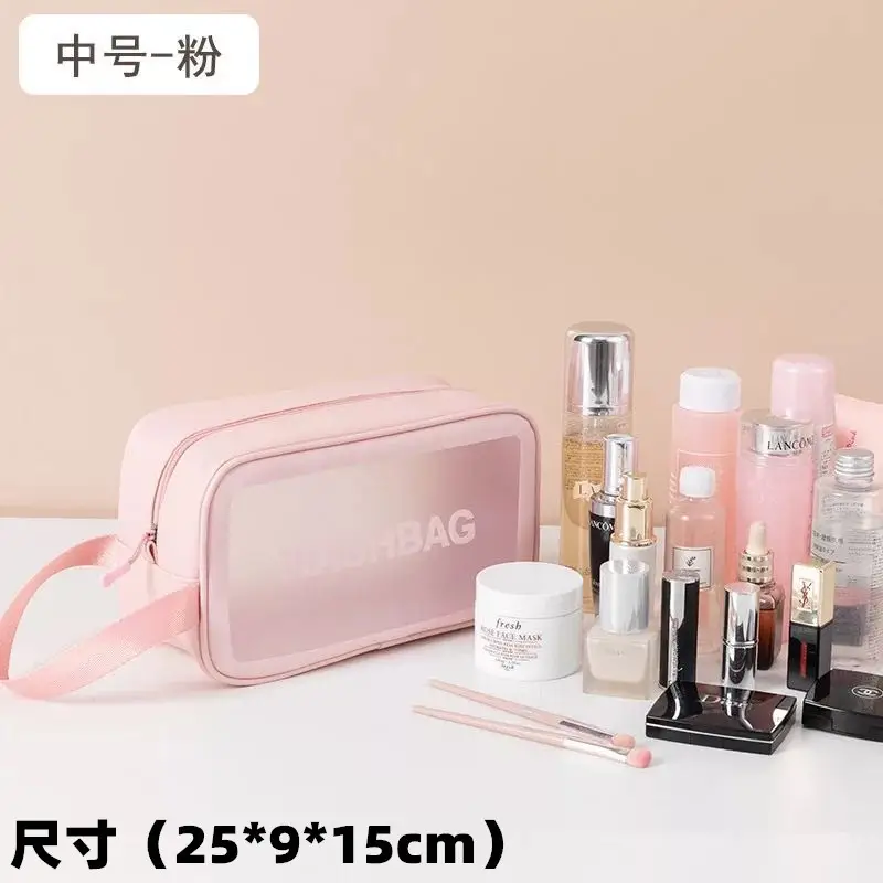 Women's Zipper Makeup & Wash Bag Transparent Black - Image 5