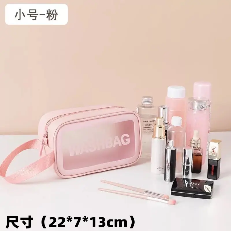 Women's Zipper Makeup & Wash Bag Transparent Black - Image 8