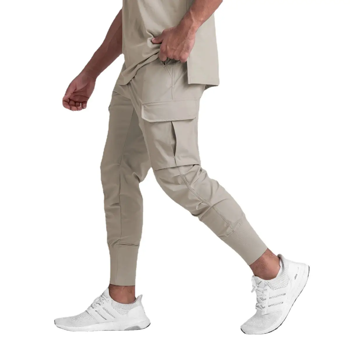 Cross-border plus size sports pants thin ankle-tied running training overalls