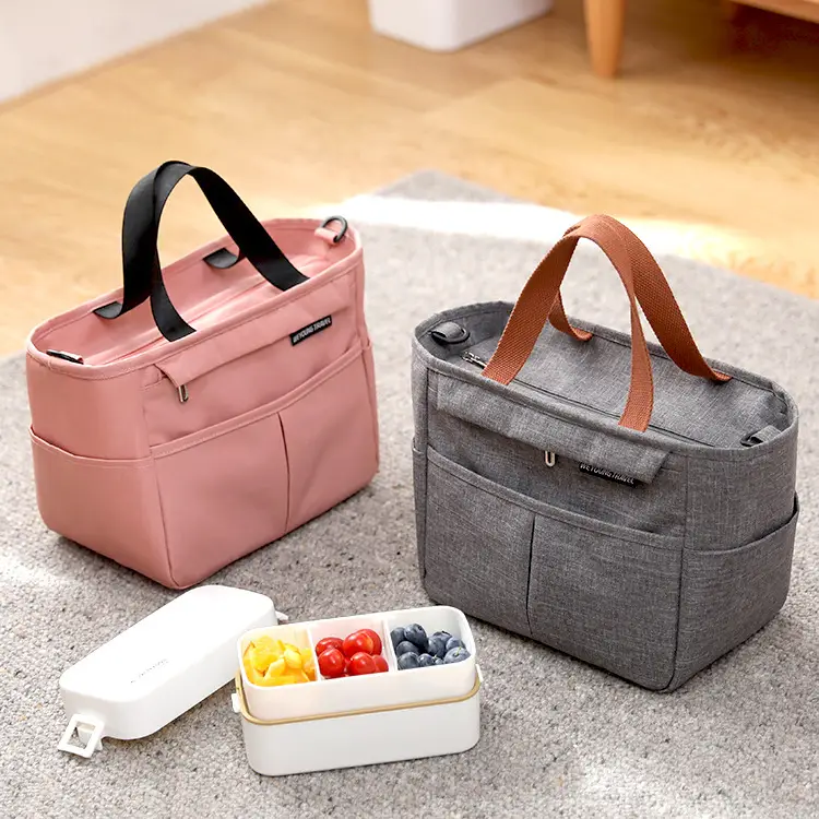 Crossbody Lunch Bag Black Oxford Cloth Large Capacity - Image 7