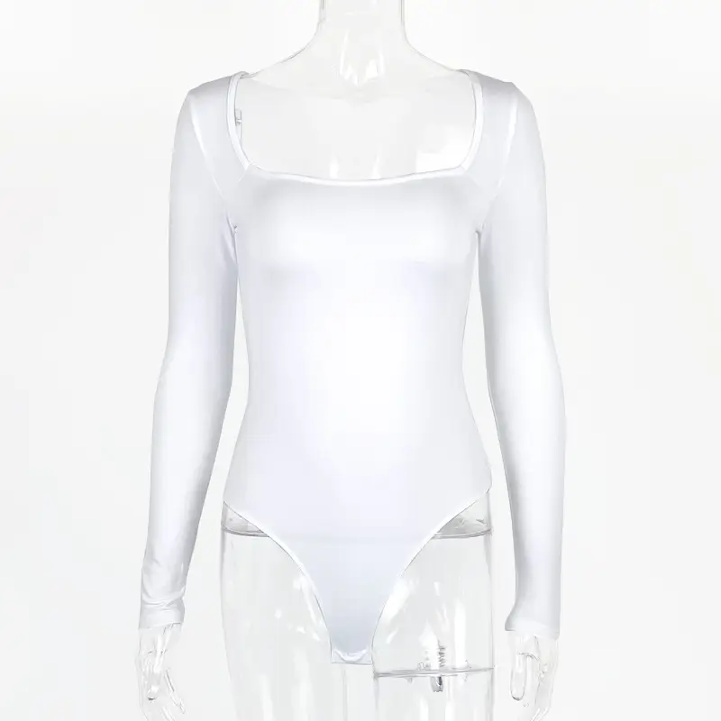 European Velvet Long Sleeve Square Collar Top - Image 2