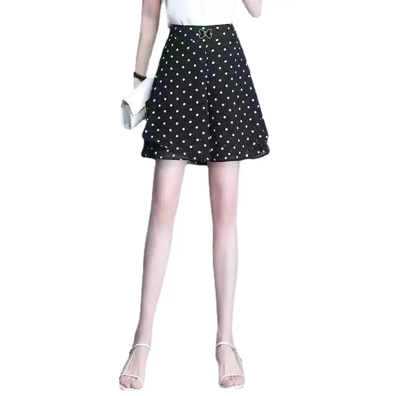 Black Chiffon Wide Leg Pants High Waist Slimming 2026 - Image 7