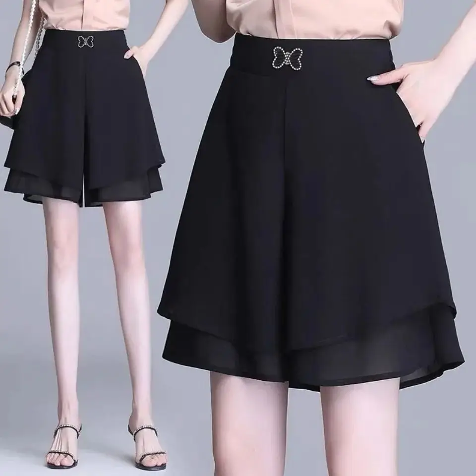 Black Chiffon Wide Leg Pants High Waist Slimming 2026 — feature 3