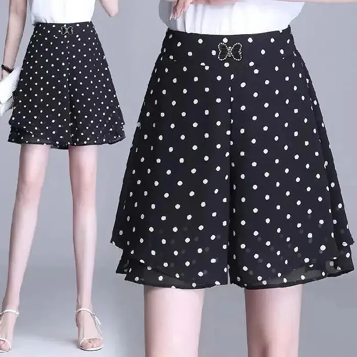 Black Chiffon Wide Leg Pants High Waist Slimming 2026 - Image 2