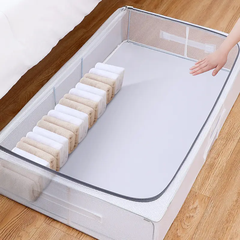White Cotton Quilted Storage Box 50x40x15cm - Image 10