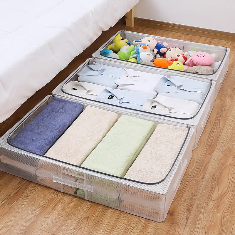 White Cotton Quilted Storage Box 50x40x15cm - Image 11