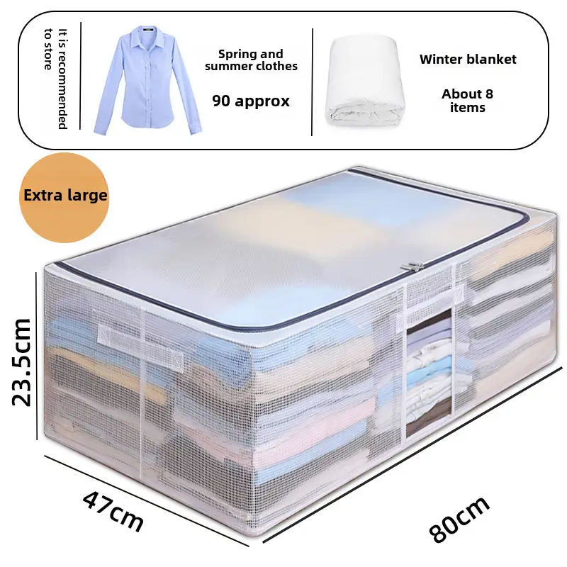 White Cotton Quilted Storage Box 50x40x15cm - Image 4