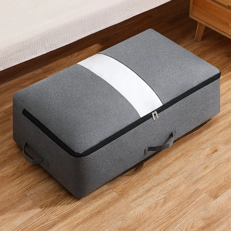 White Cotton Quilted Storage Box 50x40x15cm - Image 7