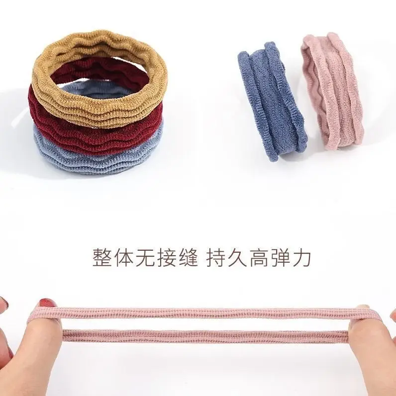 Korean-style Hair Rings Women Black Thickened High Elastic