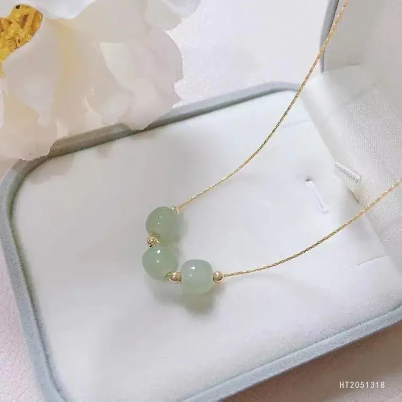 Guan Yu 18K Gold Hetian Jade Pendant Necklace - Image 5