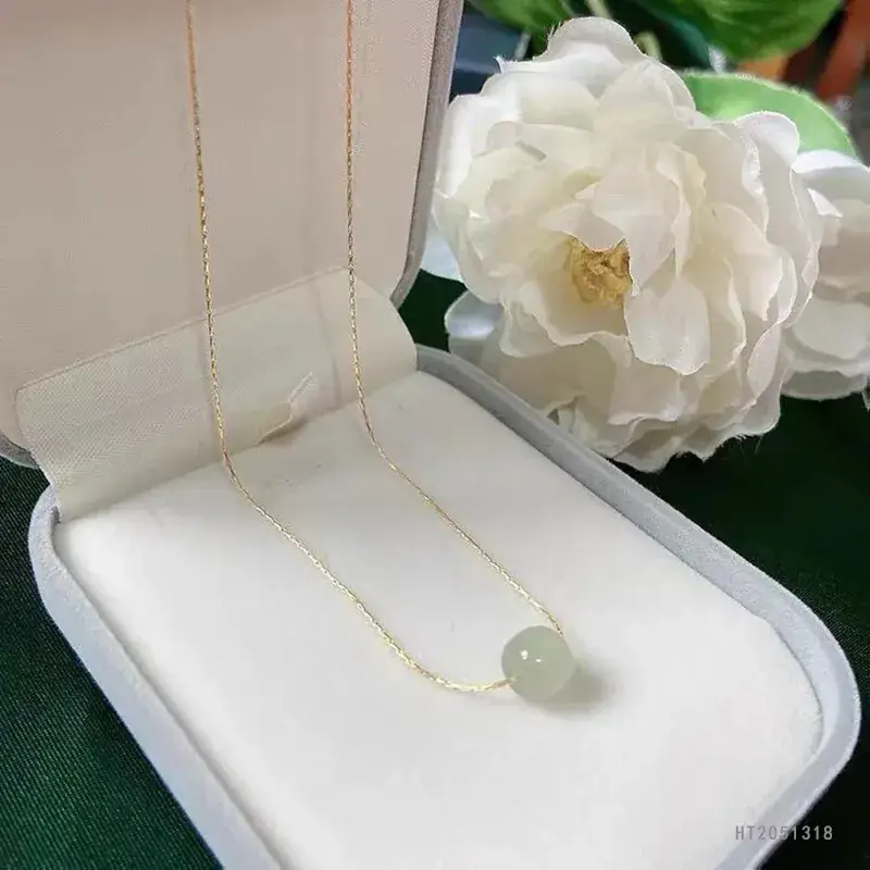 Guan Yu 18K Gold Hetian Jade Pendant Necklace - Image 3