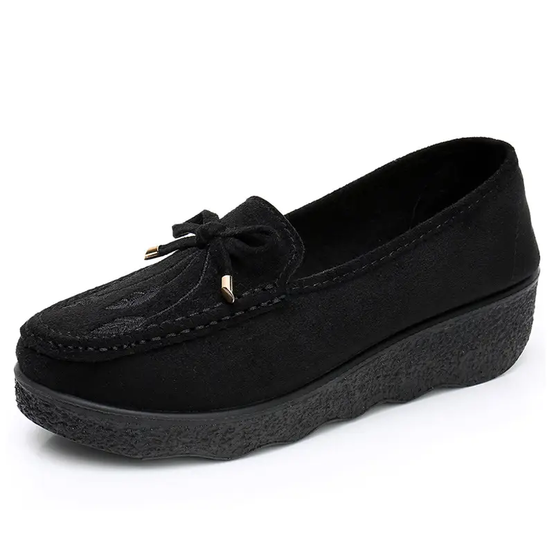 Spring New Old Beijing Cloth Shoes Women's Platform Moms Thick-soled Shoes Wedge Mid-heel Shoes Casual Work Women's Single-layer Shoes - Image 7