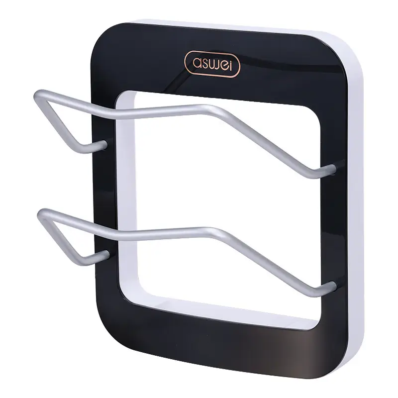 Wall-Mounted Kitchen Pot Lid Storage Rack with Drain Plug - Image 7
