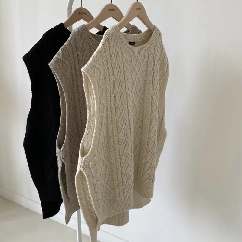Korean Style Knitted Vest for Baby Girls White - Image 6