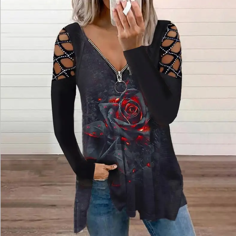 2021 Cat Embroidered V-Neck Long Sleeve Jacket for Women - Image 7