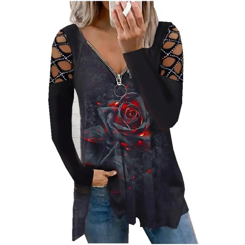 2021 Cat Embroidered V-Neck Long Sleeve Jacket for Women - Image 9