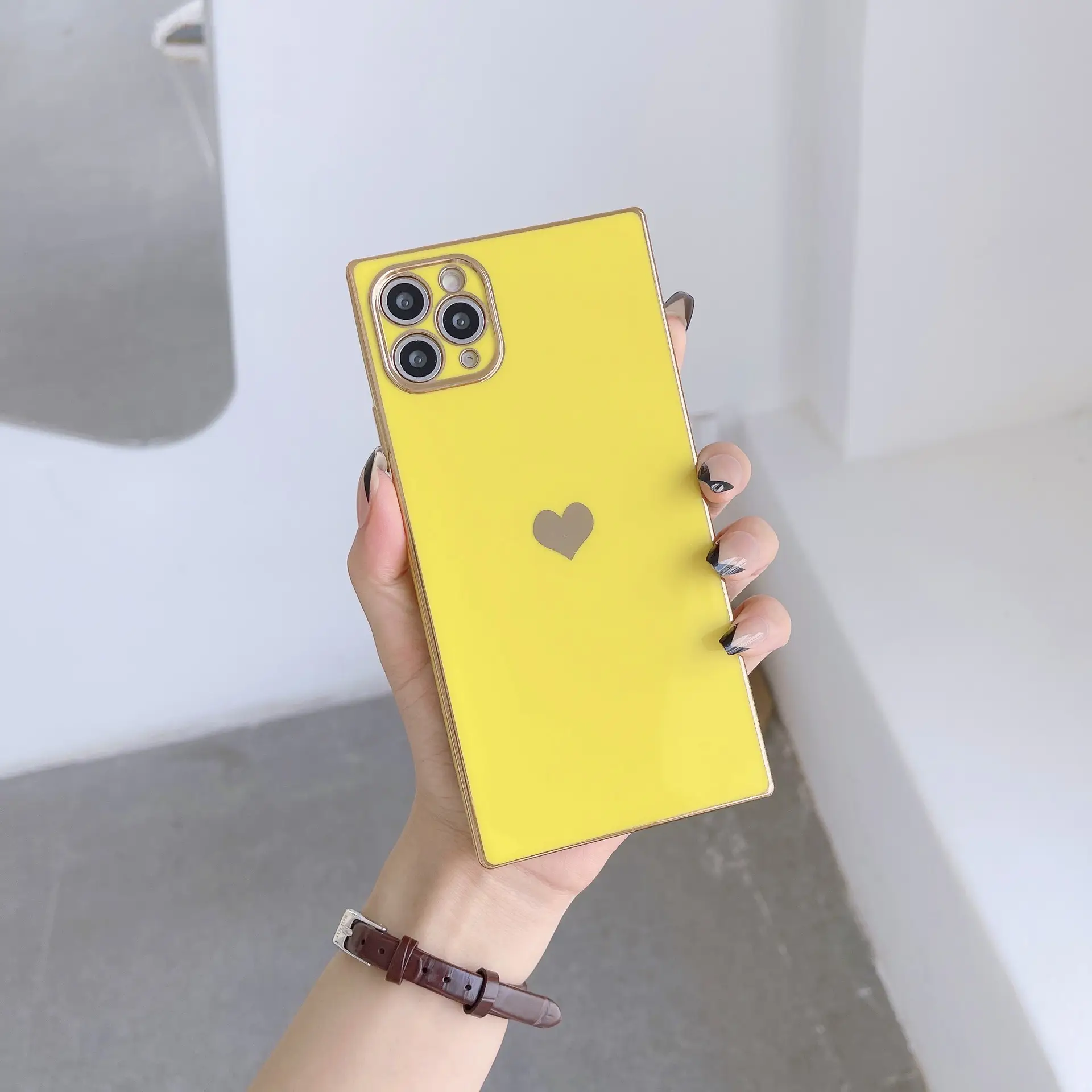 Yellow Apple 16Promax Phone Case with Love Design - Image 10