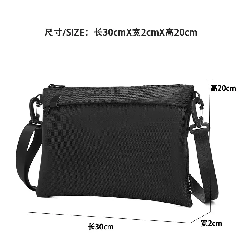 Men's Black Canvas Crossbody Shoulder Bag 30x20cm - Image 5