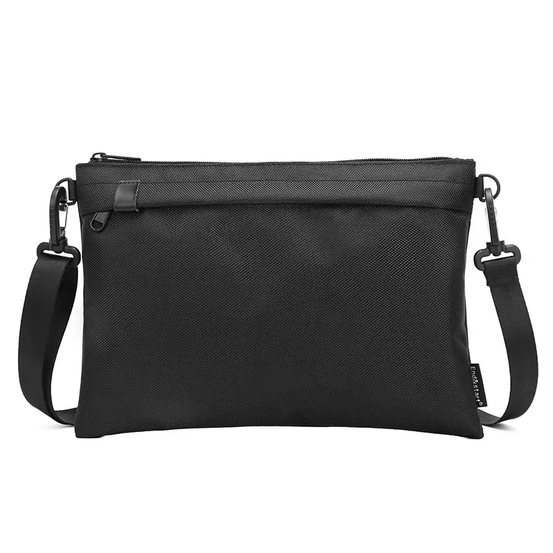 Men's Black Canvas Crossbody Shoulder Bag 30x20cm - Image 6