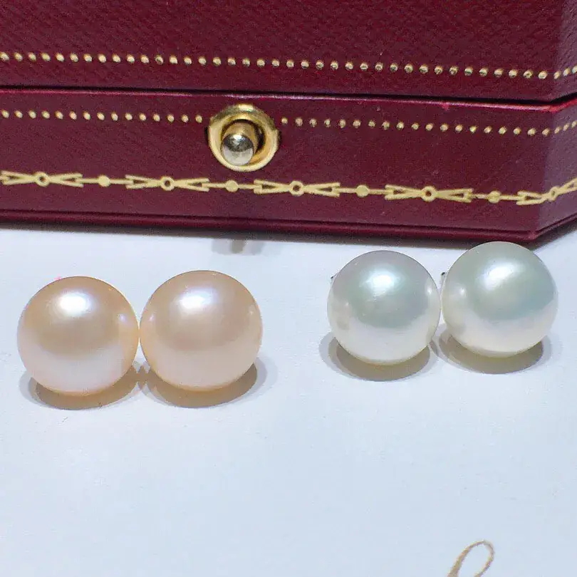 Natural Freshwater Pearl Earrings for Women 8-10mm S925 Silver - Image 3